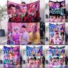 K-Pop Huntrix Girl & Saja Boys Фланелевое одеяло Теплый плед Постельные принадлежности для дома, досуга, офиса, сна, путешествий, кемпинга, подарок для фаната