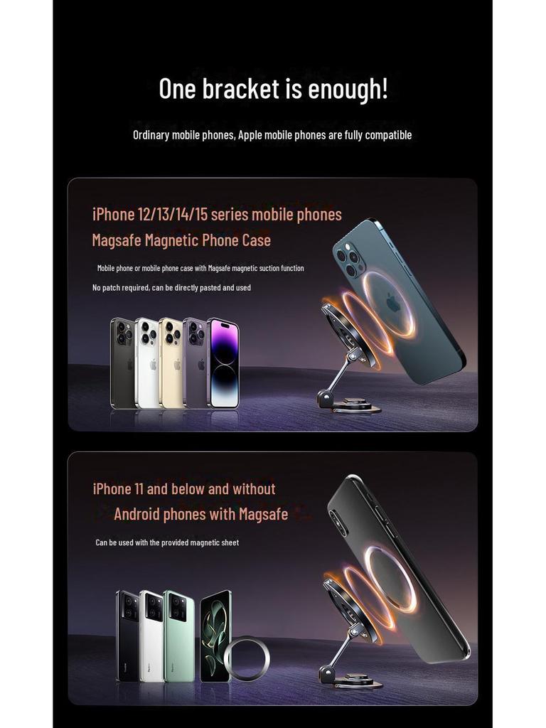 Магнитный вращающийся автомобильный держатель для телефона MagSafe с сильным магнитом N52 для приборной панели