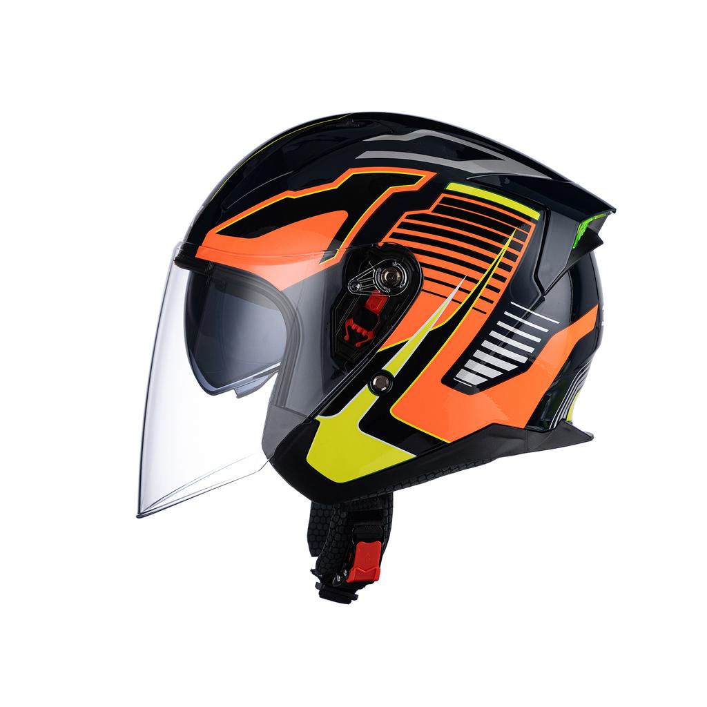 Motorcycle Helmet Half Helmet Male And Female Dual Lenses Bluetooth Half Helmet Covered Motorcycle Three-quarters Helmet