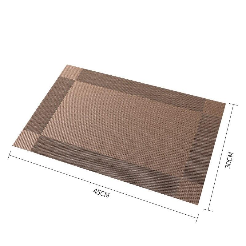 2/4/6 шт., прямоугольные подставки для столовых приборов, моющиеся, прочные, из ПВХ, обеденный стол, плетеные коврики, рамка, Teslin, диск, чаша, подставка, нескользящая подкладка