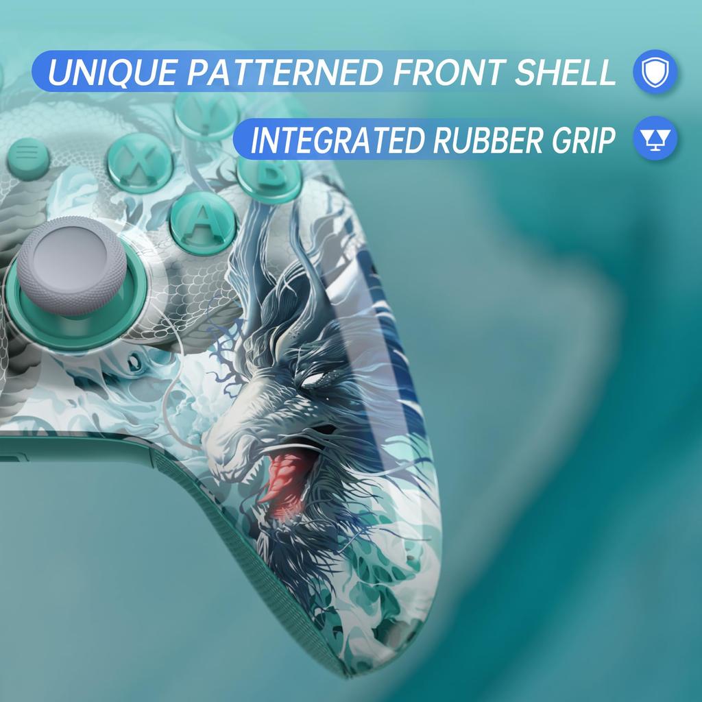 Комплект кнопок eXtremeRate ASR Circle Ring Full Shell совместим с Xbox Core, имеет мягкую резиновую рукоятку с 3D ромбовидным узором и низ и является