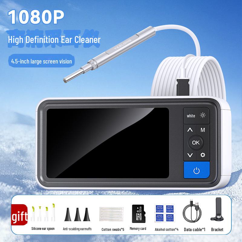 HD 4,5-дюймовый смарт-отоскоп с визуальным ушным датчиком