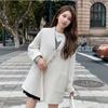 Модное шерстяное пальто свободного кроя с косой планкой для женщин на зиму
