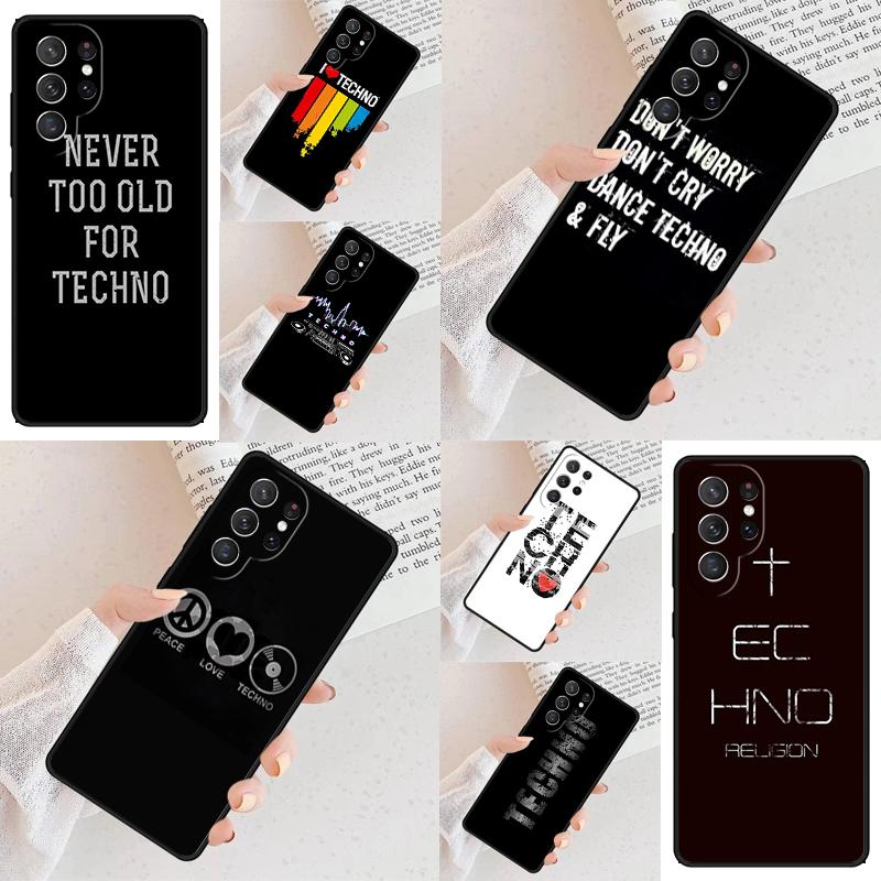 Чехол для телефона с цитатами о техно-музыке для Samsung Galaxy S26 Ultra S25 S24 S23 S22 S21 S20 Note10
