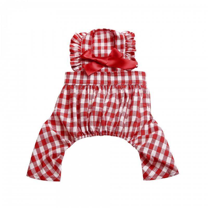 Pet Dog Dress Bow Flannel Sleeve Small Medium Winter Homewear