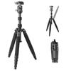 Velbon Travel Carbon 5 Carmagne N453 TT Leg Reversible Compatible Shoe Free Head Carbon Equipped with Monopod Function Black Tripod, Tiers, AZ,
