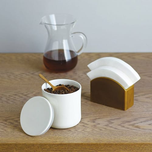 KINTO SCS Coffee Canister, 600ml, Brown, Coffee Bean Storage Container, Microwave and Dishwasher Safe, Gift, 27669