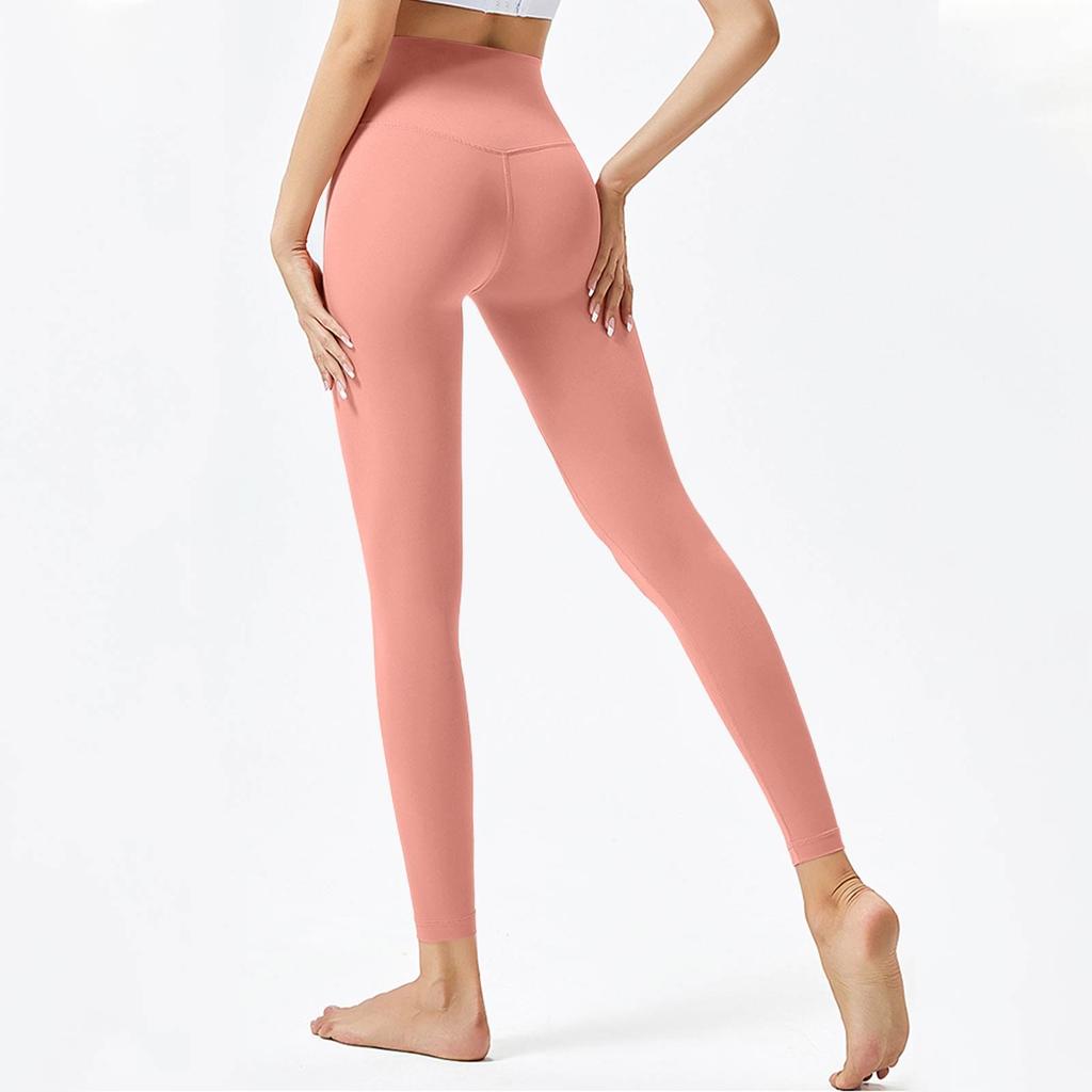 Женские модные однотонные штаны для йоги с высокой талией, узкие спортивные штаны для фитнеса