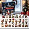 Holiday Countdown Gift Box 2026 Christmas Advent Calendar, 24-Day Acrylic 2D Ornament Set with Tree Pendant Animal Figures, Hanging Decor, for