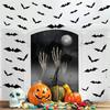 3D Черные ПВХ Наклейки на Стену Летучие Мыши для Декора Вечеринки на Хэллоуин - 24 или 48 Штук