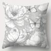Peony  Butterfly Floral Pattern Pillowcase Pattern Cushion Cover Suitable For Sofa Bedroom Car Pillow Cover