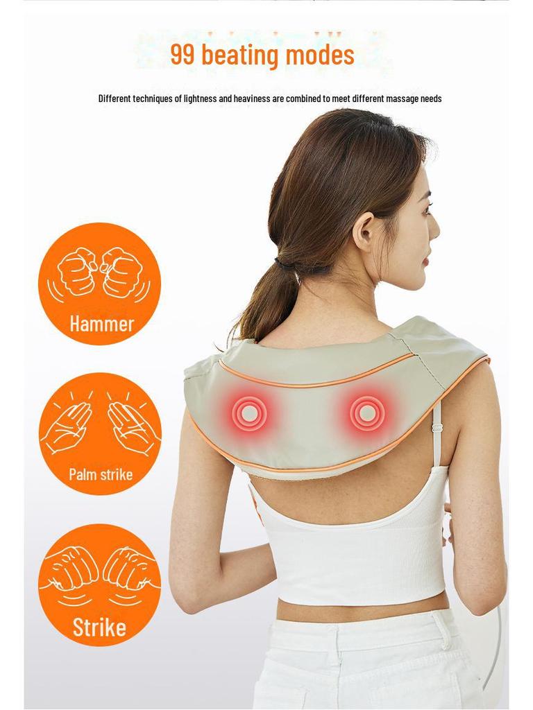 Многофункциональный массажер с подогревом для шеи, талии и плеч с функцией массажа, имитирующего человеческий организм