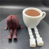 3D-печатные фигурки кофейных зерен/чашек с подвижными ножками, игрушка-фиджет, украшение для дома, офиса, рабочего стола, подарок