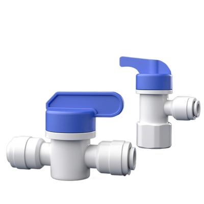 1/4" 3/8" 1/2" BSP Угловой фитинг с наружной/внутренней резьбой, шаровой кран с кнопкой-защелкой, соединитель из POM, пищевой, для очистки, фильтр обратного осмоса