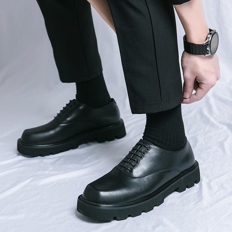 Модные модные мужские туфли-лоферы на толстой подошве, увеличивающие рост, британский стиль, высокие деловые повседневные туфли-лоферы для вечеринок и прогулок на свежем воздухе