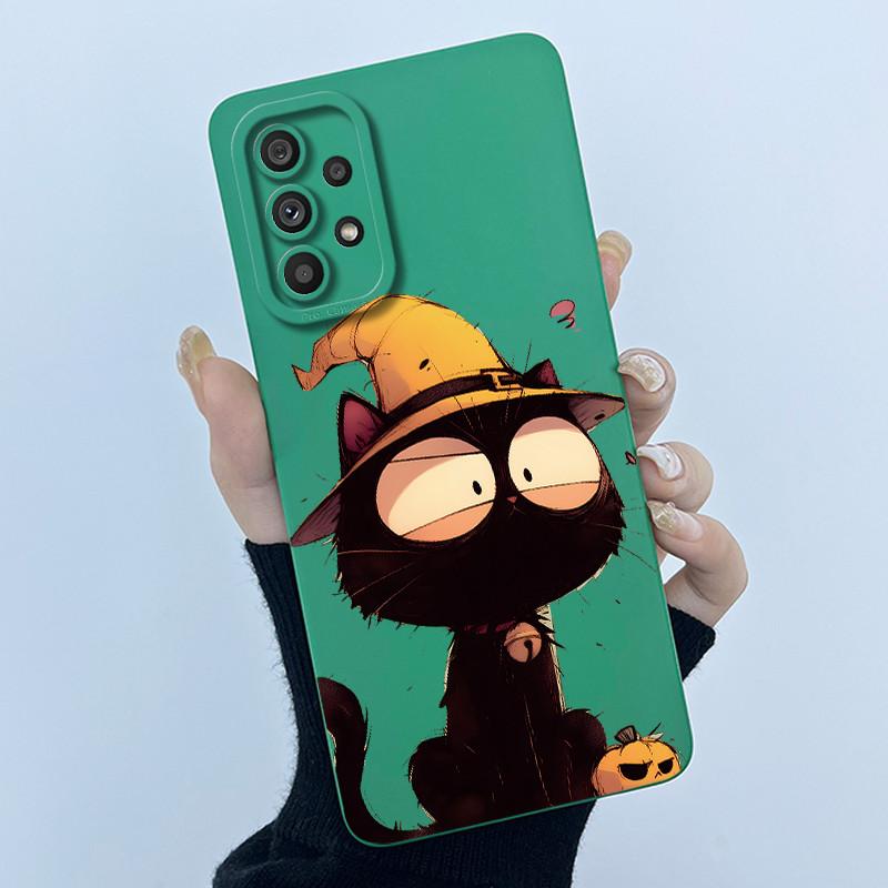 Shockproof Matte Case For Samsung Galaxy A32 A52 A52S A72 M52 5G Lovely Cartoon Liquid Silicone Camera Protective Bumper Cover