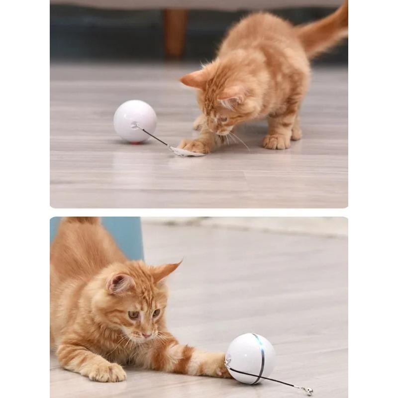 Автоматические умные игрушки для кошек, интерактивные, кошачьи мяты, USB-перезаряжаемые, вращающиеся, цветные светодиодные колокольчики для кошек и котят