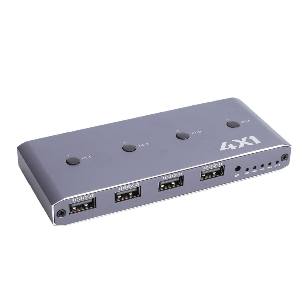 HD USB2.0 KVM-переключатель 4K 60 Гц HD Multimedia Interface Переключатель для 4 компьютеров, общий 4K 60 Гц монитор, 4 USB-устройства