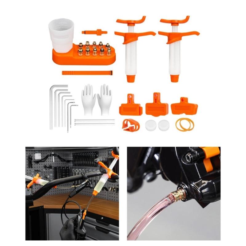 Комплекты для прокачки тормозов велосипеда Инструмент для прокачки гидравлических дисковых тормозов Комплекты для прокачки масла гидравлических дисковых тормозов для дорожного велосипеда Простые в использовании