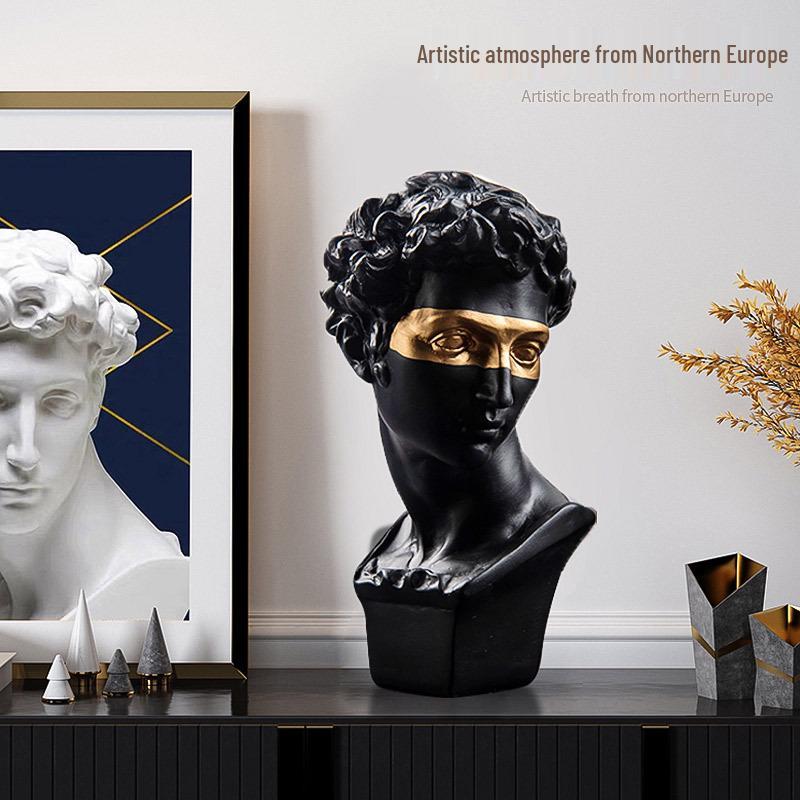 Black Gold David Resin Plaster Bust Ornament Art Kit