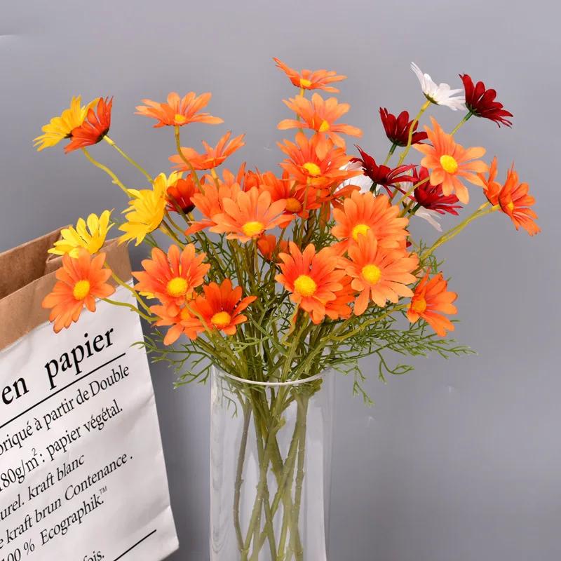 Top Quality Artificial Daisy Flowers Home Decor Fake Yellow Daisy Bouquet for Living Room Party Wedding Decoration Mother's Day