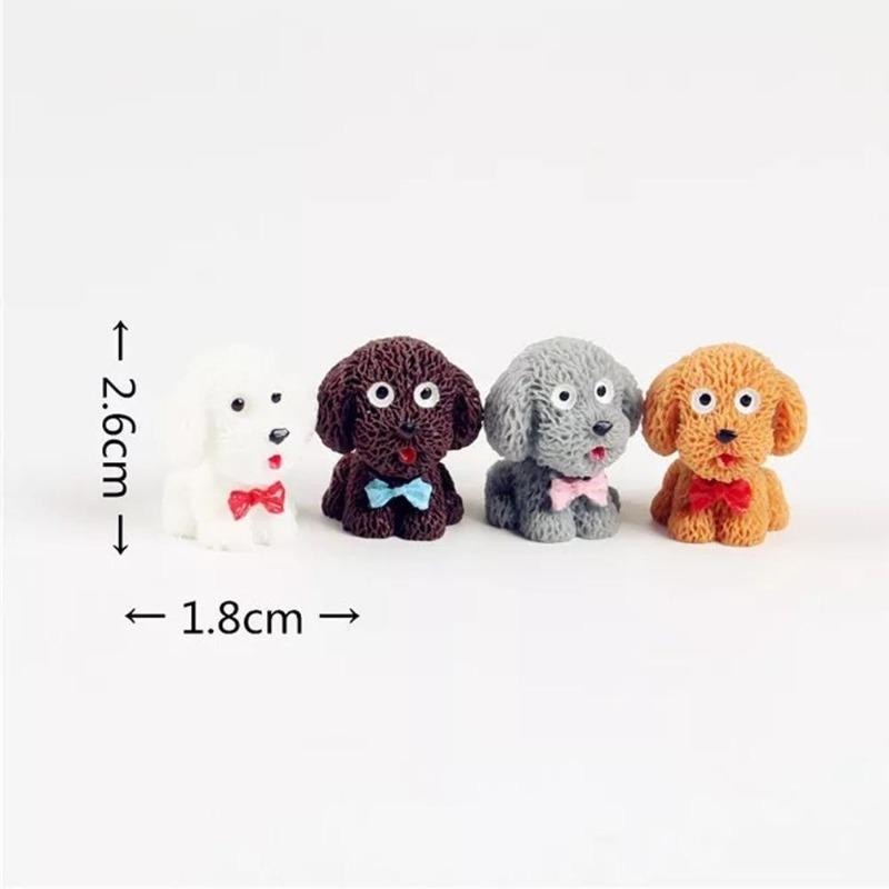 4pcs Mini Cute Dog Figurines Miniature Craft Fairy Garden DIY Kids Bedroom Living Room Car Ornament Home Decoration