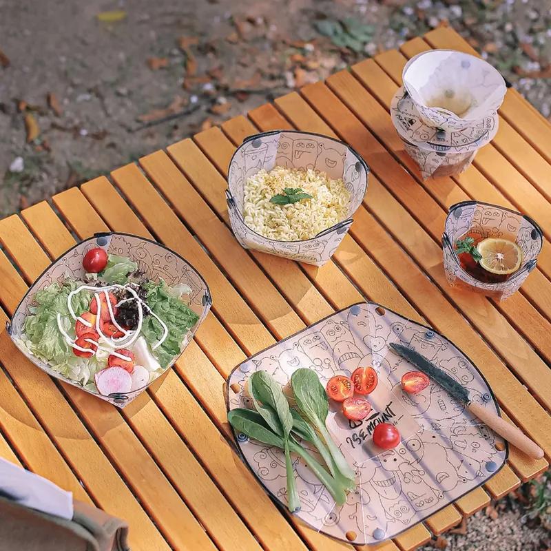 PP Foldable Dinnerware Portable Camp Flatware Set Bowl/Cup/Plate/Coffee Drip Filter Collapsible For Camping Hiking Travelling
