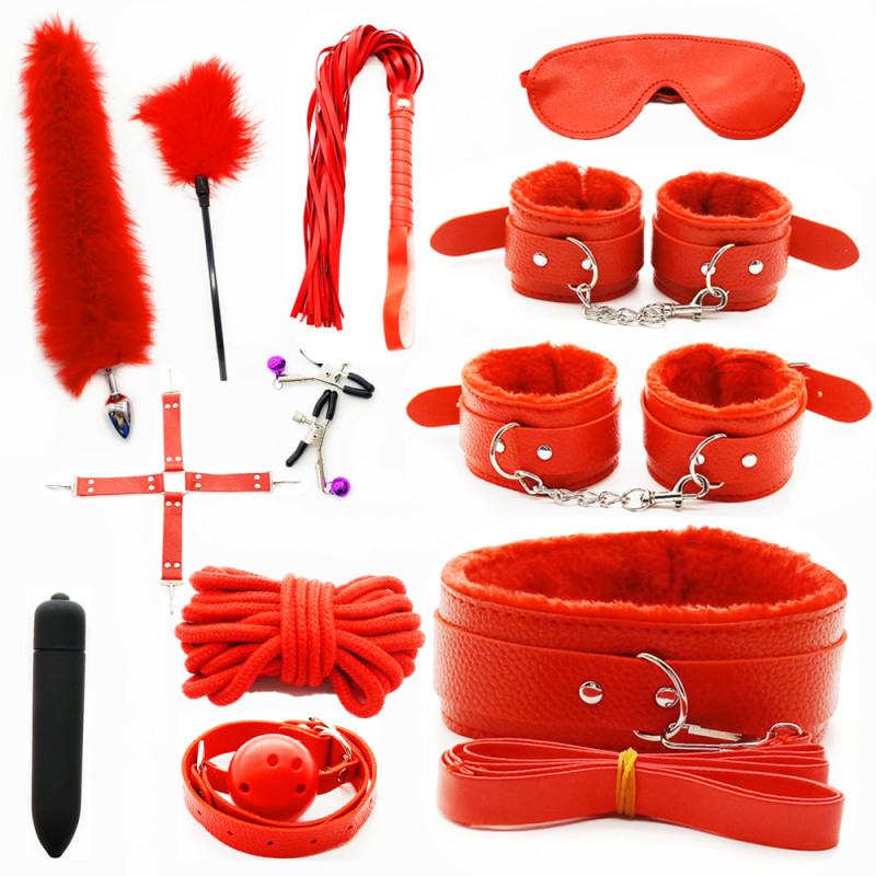 Adults Products Leather Sex Toy Kit Handcuffs Bondage Set Sex Games Bdsm Adult Toys Exotic Accessories Sex Toys for Couples