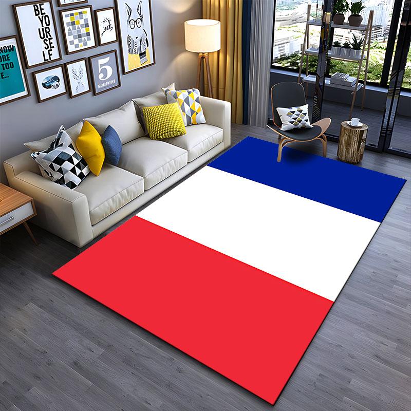 Tricolor Red White Blue Carpet suitable as a non-slip mat for the living room or bedroom sofa