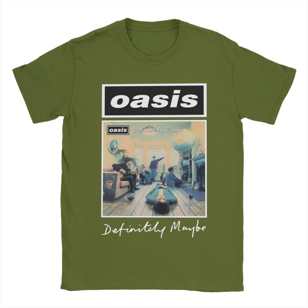 Oasi/s Рок-группа Футболки Мужские Чистый хлопок Веселая футболка Круглый вырез Минималистичные Определенно Футболки Топы с коротким рукавом Подарок на день рождения