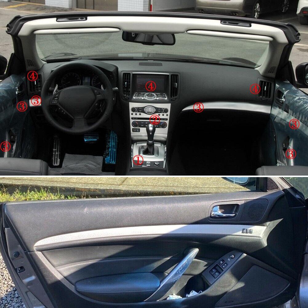 For Infiniti G37 Coupe 2 Doors 5D Carbon Fiber Pattern Interior DIY Trim Decals