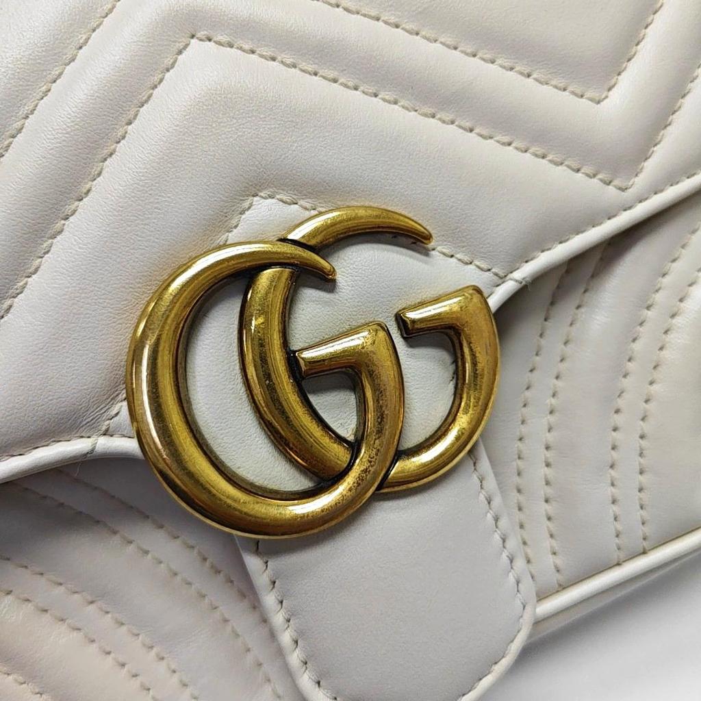 [Pre-Owned] Gucci GG Marmont Matelassé Mini Bag 'White' - Very Good #1NVV52K