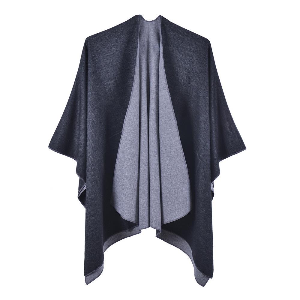 New Women's Spring Scarf Shawl Fashion Versatile Solid Color Four Seasons Imitation Cashmere Split Cape Amazon