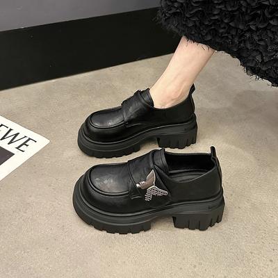 Туфли на плоской подошве, женские туфли-лоферы, дизайнерские туфли-оксфорды с металлическим принтом и бабочкой, осенние туфли для ходьбы с круглым носком, туфли-лодочки Mujer Zapatillas