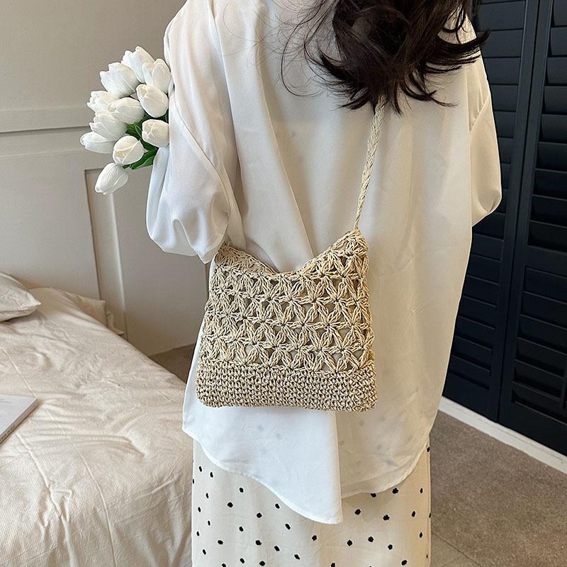 Модная летняя соломенная сумка кроссбоди женская пляжная сумка для покупок плетеная сумка на плечо ручная сумка сумка-мессенджер KTB