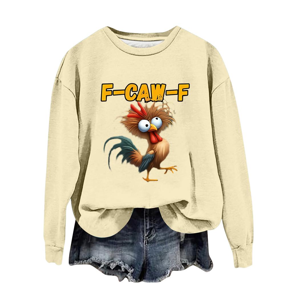 Women's Fashion Casual Long Sleeve Loose Printed Sweatshirt