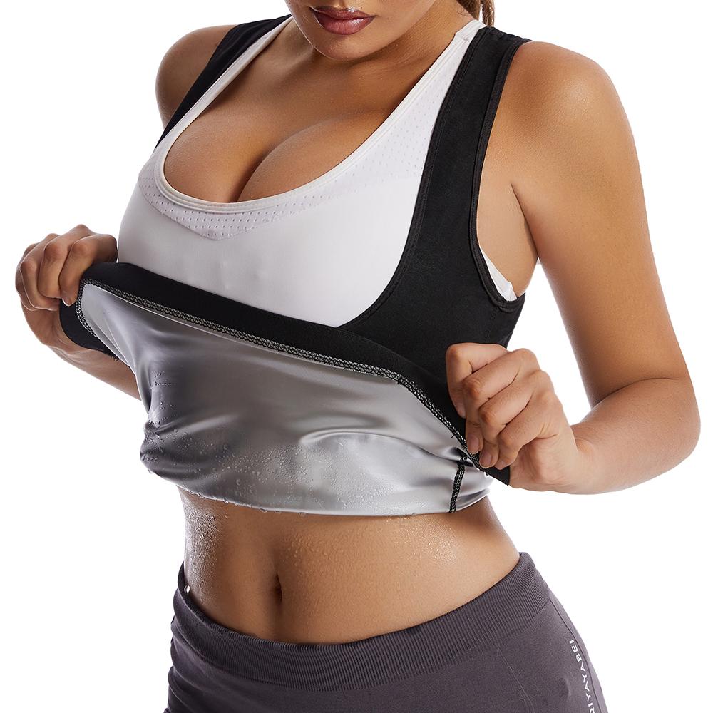 Женский спортивный жилет для пота, костюм для сауны, компрессионная рубашка для фитнеса, майка для тренировок, термоформирователь тела, корректирующее белье для похудения
