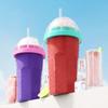Silicone Slushie Cup with Lids Straws Portable Freezing Smoothie Cup BPA-free