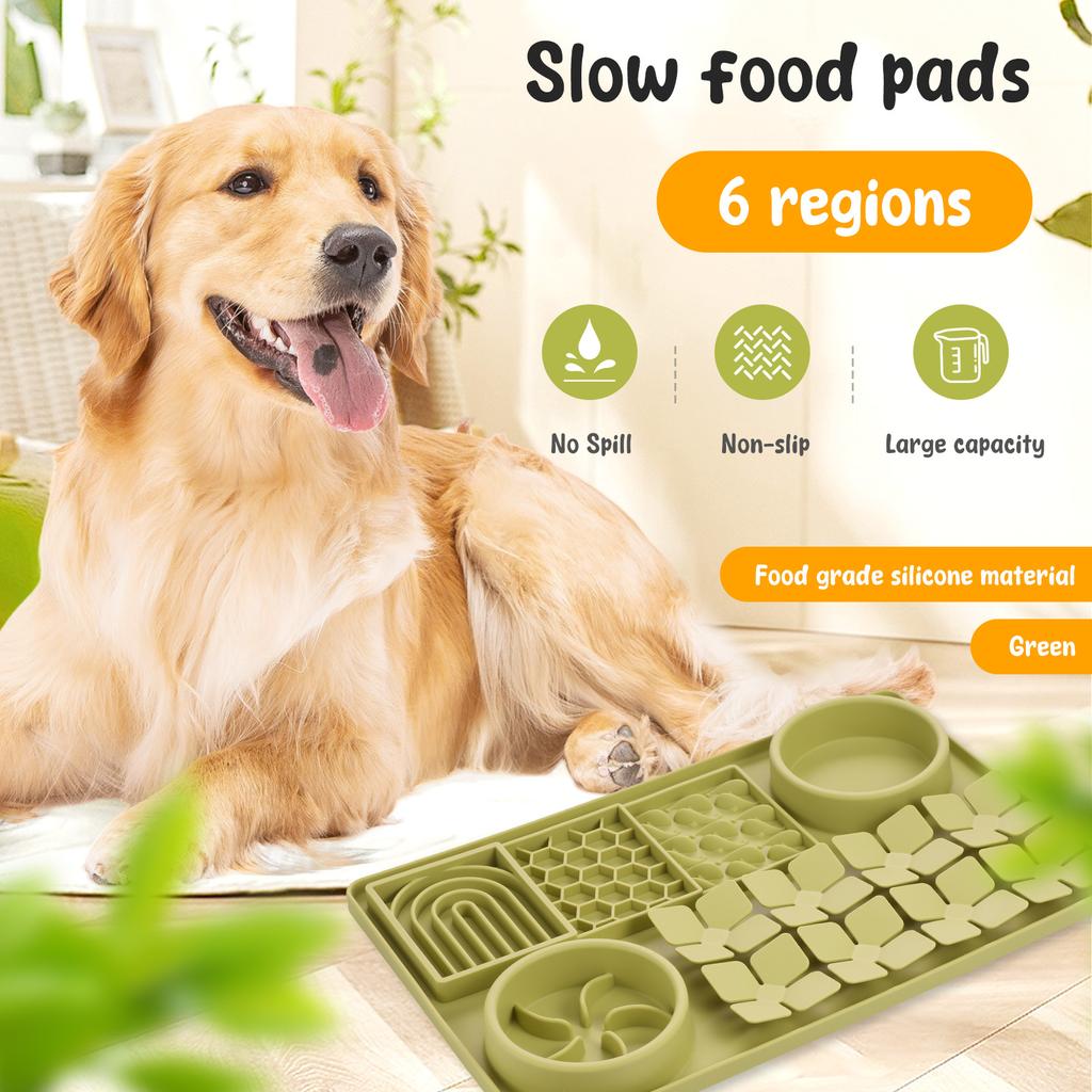Силиконовый коврик для вылизывания для собак, миска для медленного кормления, игрушка-пазл для собак с нескользящей присоской, тарелка для медленного кормления питомцев, товары для дрессировки собак