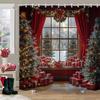 Рождественские украшения Душевая занавеска Зимняя снежная сцена Рождественская елка Рождественские подарки Полиэстер Душевая занавеска Декор для ванной комнаты