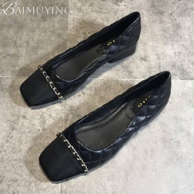 Туфли на высоком каблуке Балетки Мэри Джейн Женские туфли с квадратным носком Сандалии из мягкой кожи Тренд 2025 Мелкие Платье Летние Элегантные Массивные Туфли-лодочки