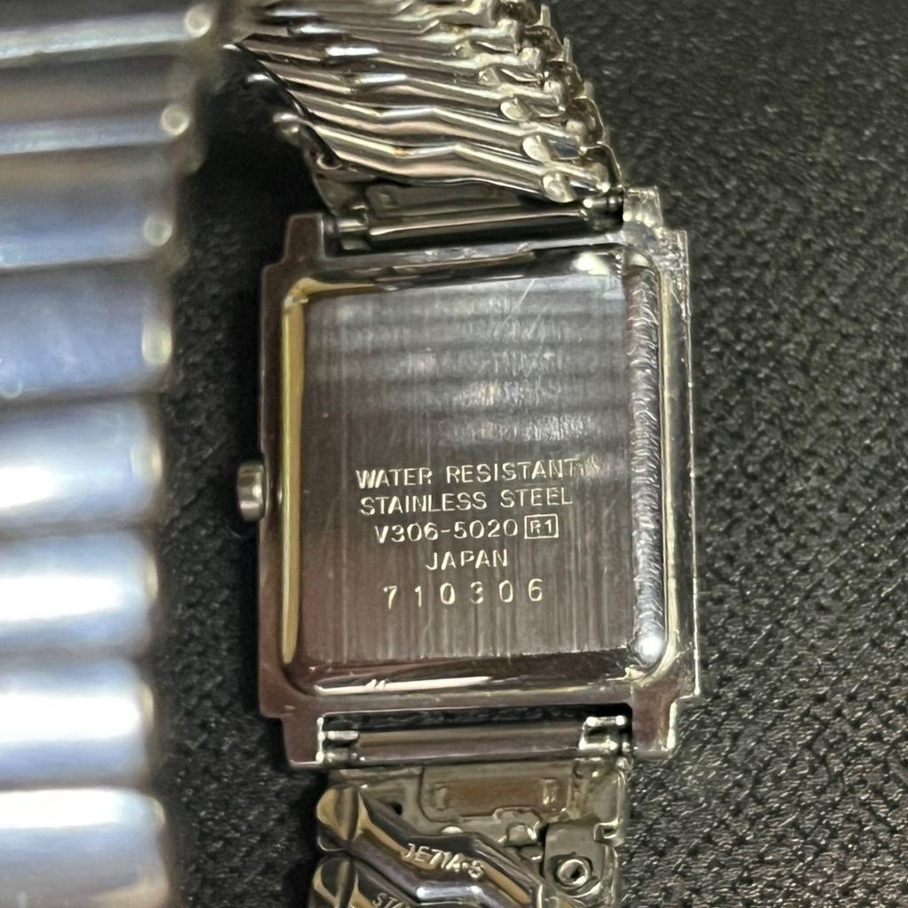 Б/У [Рабочий элемент] Женские часы SEIKO ALBA Серебряные Квадратные V306-5020 Батарея заменена Работа подтверждена