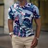 Мужская летняя рубашка для гольфа с принтом «Гавайи», с короткими рукавами, повседневная модная рубашка для мужчин