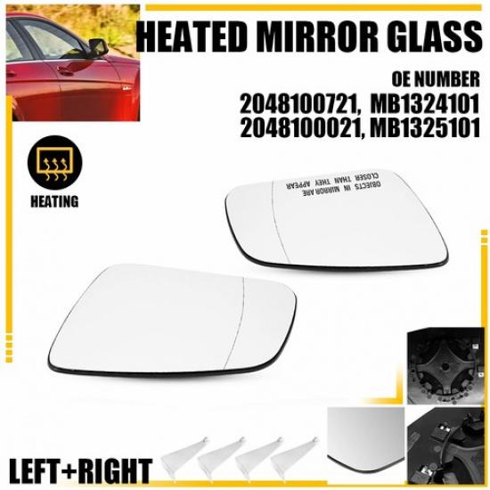 Driver Passenger Mirror Side Glass Heated Fits Mercedes C230 C250 C300 C350 C63
