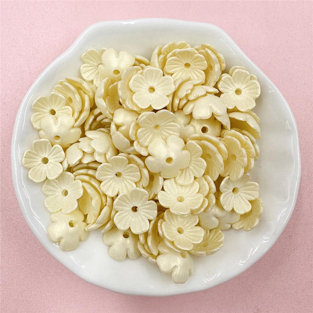 Home Party Supplies 80Pcs Handmade Materials Five-petal Flower Colored 10.5mm Acrylic Fashion Beads Earrings Materials DIY Jewelry Making Hairclip