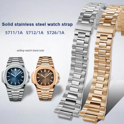 ОДИН ремешок для часов из нержавеющей стали для Patek Philippe PP 316L Nautilus мужской серии 5711/1A010 Браслет 25*13 мм выпуклый конец Ремешок для часовMN