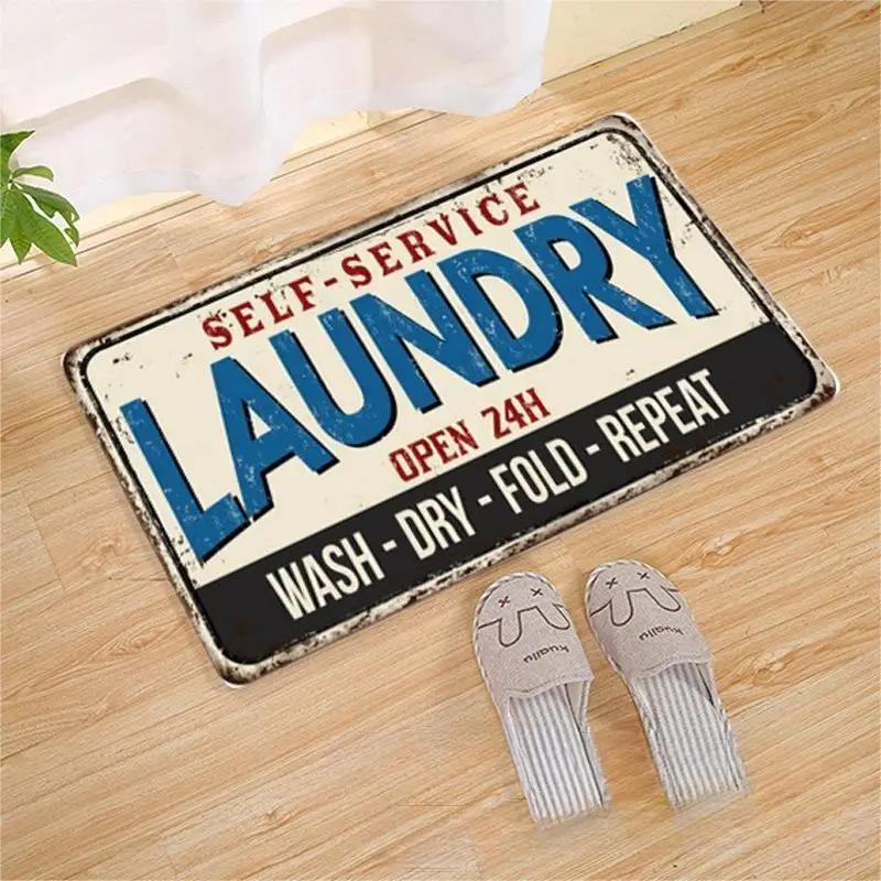 Laundry Room Printed Carpet Non-Slip Soft Entryway Foyer Bedroom Entrance Doormat Laundry Room Floor Mats Home Decoration