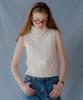 ВЕСТКА С ЛУНЫ Вязаный жилет с воротником-стойкой Wool Vest (слоновая кость)