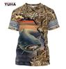 Камуфляж для рыбалки сома, мужская футболка с 3D принтом, крутая летняя повседневная футболка унисекс, подарок для рыбака