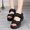 2024 летние новые женские босоножки на платформе с танкеткой и липучкой, римские туфли, женская студенческая пляжная обувь